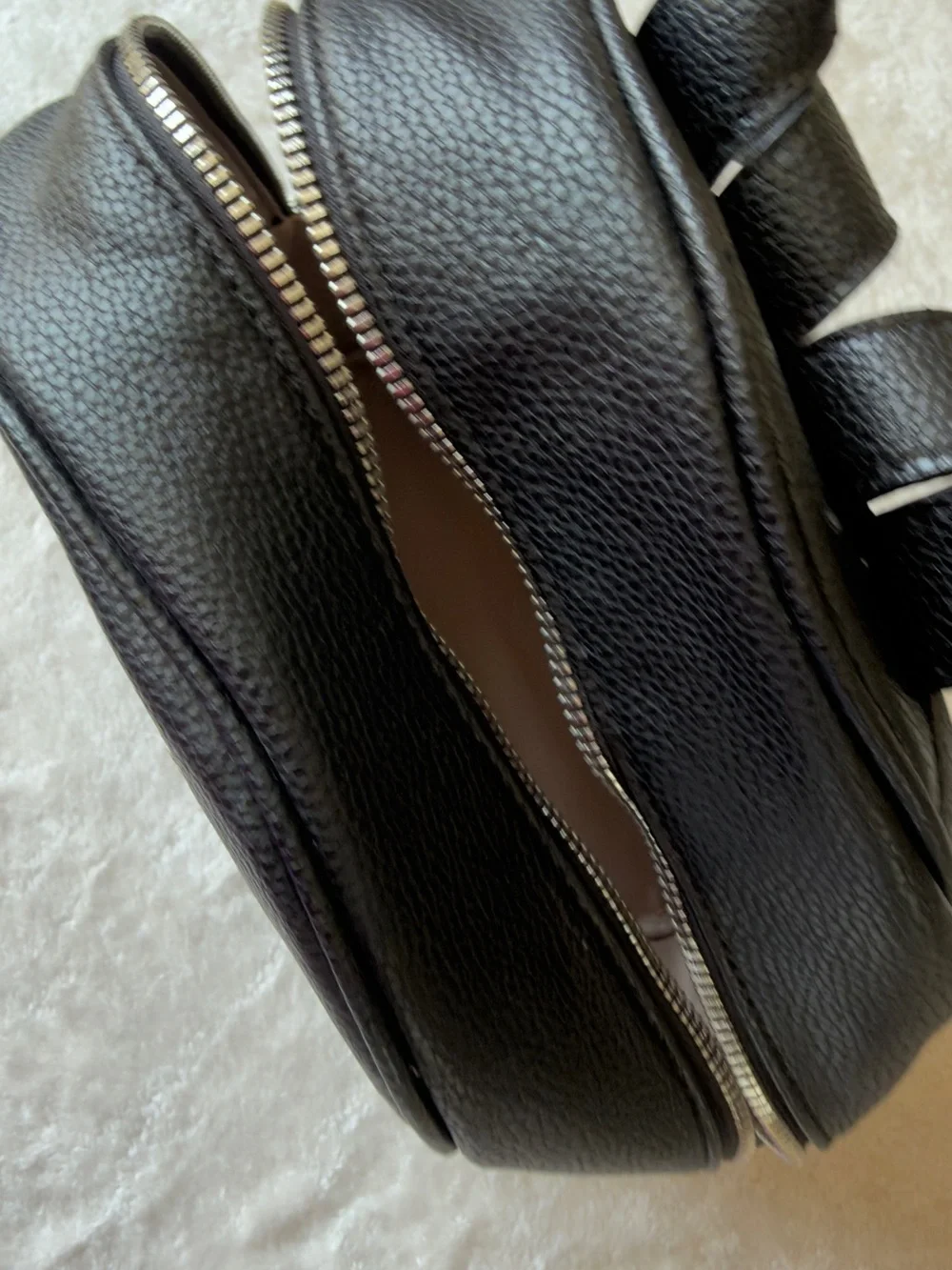 Dana Buchman Black Pebbled Leather Backpack with Silver Hardware | Retail px 80+